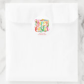 Stilvoll Bunte Florale Frohe Ostern Runder Aufkleber (Tasche)