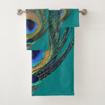 Stilvoll Chic Blue Green Aquamarin Peacock Feather