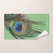 Stilvoll Chic Blue Sage Green Peacock Feather Badhandtuch Set (Handtuch)