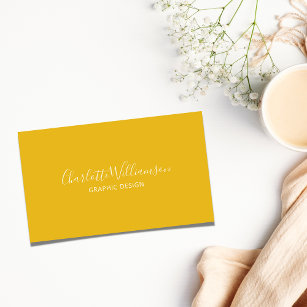 Stilvoll Chic Elegant Monogram Minimalistisch gelb Visitenkarte