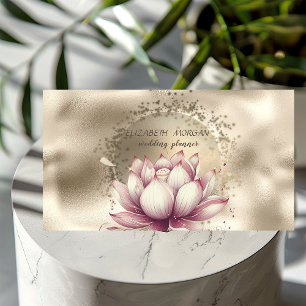 Stilvoll Chic Gold Confetti Glitzer Lotus Metallic Visitenkarte