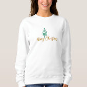 Stilvoll Chic Green Christmas Tree Frohe Weihnacht Sweatshirt (Vorderseite)