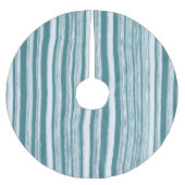 Stilvoll Chic Jade Green Christmas Stripe Muster Polyester Weihnachtsbaumdecke (Vorderseite)