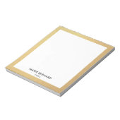 Stilvoll Chic Modern Gold Border Personalisiert Notizblock (Rotiert)
