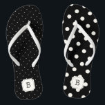 Stilvoll Chic Modern Ivory Polka Dots Mix Monogram Badesandalen<br><div class="desc">Mit Fett*fa*tin entworfen. Einfach mit eigenen Texten,  Fotos oder Bildern anpassen. Für individuelle Anfragen wenden Sie sich bitte direkt an fat*fa*tin. Es gelten benutzerdefinierte Gebühren. www.zazzle.com/fat_fa_tin www.zazzle.com/color_therapy www.zazzle.com/fatfatin_blue_knot www.zazzle.com/fatfatin_red_knot www.zazzle.com/fatfatin_mini_me www.zazzle.com/fatfatin_box www.zazzle.com/fatfatin_design www.zazzle.com/fatfatin_ink</div>
