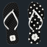 Stilvoll Chic Modern Ivory Polka Dots Mix Monogram Badesandalen<br><div class="desc">Mit Fett*fa*tin entworfen. Einfach mit eigenen Texten,  Fotos oder Bildern anpassen. Für individuelle Anfragen wenden Sie sich bitte direkt an fat*fa*tin. Es gelten benutzerdefinierte Gebühren. www.zazzle.com/fat_fa_tin www.zazzle.com/color_therapy www.zazzle.com/fatfatin_blue_knot www.zazzle.com/fatfatin_red_knot www.zazzle.com/fatfatin_mini_me www.zazzle.com/fatfatin_box www.zazzle.com/fatfatin_design www.zazzle.com/fatfatin_ink</div>