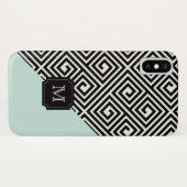Stilvoll Chic Modernes Black Mint Griechisches Key Case-Mate iPhone Hülle (Rückseite (Horizontal))