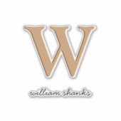 Stilvoll chic monogram, schwarz gold skriptname aufkleber (Vorderseite)