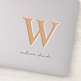 Stilvoll chic monogram, schwarz gold skriptname aufkleber