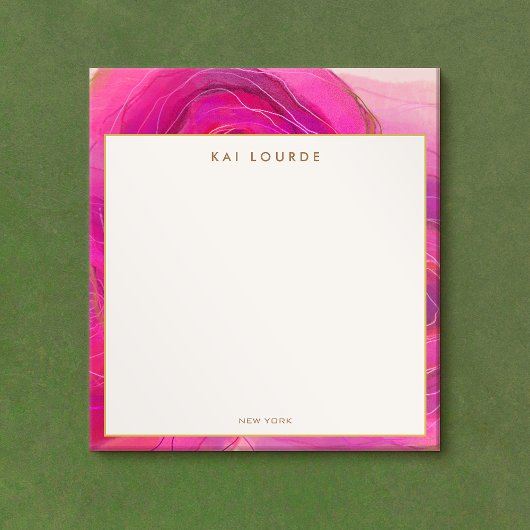 Stilvoll Chic Pink Abstrakt Watercolor Notizblock