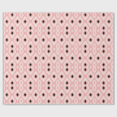 Stilvoll Chic Pink Black Ivory Diamond Ikat Muster Geschenkpapier (Flach)