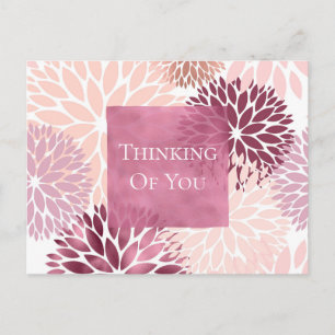 Stilvoll Chic Pink floral Denken Sie an Sie Postkarte