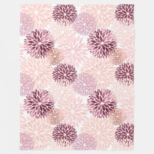 Stilvoll Chic Pink Floral Fleecedecke (Vorderseite)