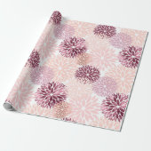Stilvoll Chic Pink Floral Geschenkpapier (Ungerollt)