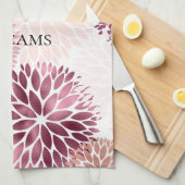 Stilvoll Chic Pink Floral Geschirrtuch (Viertel Falte)