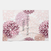 Stilvoll Chic Pink Floral Geschirrtuch (Horizontal)