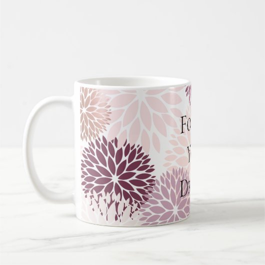 Stilvoll Chic Pink Floral Kaffeetasse (Links)