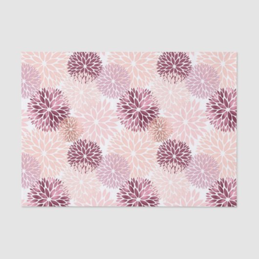 Stilvoll Chic Pink Floral Seidenpapier (Vorderseite)
