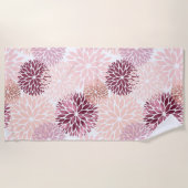 Stilvoll Chic Pink Floral Strandtuch (Vorderseite)