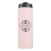 Stilvoll Chic Pink Monogram Thermosbecher (Vorderseite)