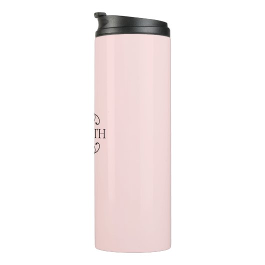 Stilvoll Chic Pink Monogram Thermosbecher (Nach rechts gedreht)