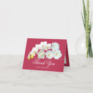 Stilvoll Chic Weiße Rosen Orchideen Pfingstrose Da Dankeskarte