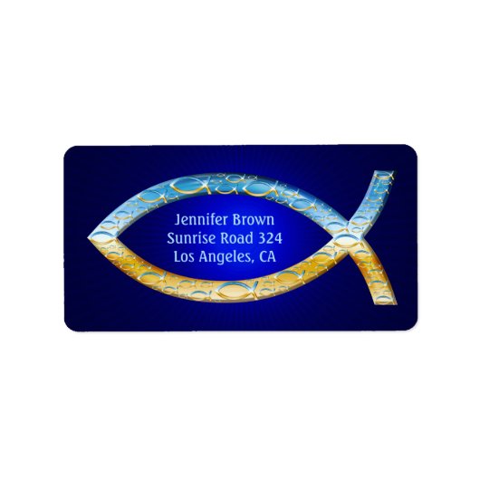 Stilvoll Christlicher Fisch | Ihr Glaube teilen Adressaufkleber (Vorne)