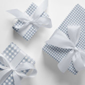Stilvoll Classic Dusty Blue Gingham Karo Pattern Geschenkpapier Set