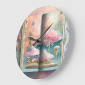 Stilvoll Cloud-Inspiriert Open Book Print Large Cl Große Wanduhr (Winkel)