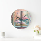 Stilvoll Cloud-Inspiriert Open Book Print Large Cl Große Wanduhr (Zuhause)