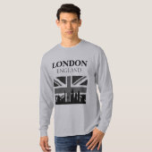 Stilvoll Cool Black Gray London Union Jack T-Shirt (Vorne ganz)