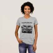 Stilvoll Cool Black Gray London Union Jack T-Shirt (Vorne ganz)