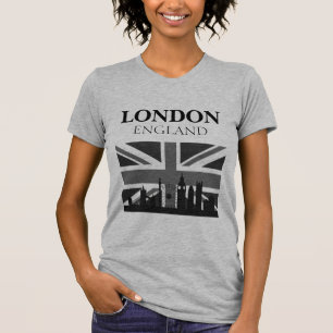 Stilvoll Cool Black Gray London Union Jack T-Shirt