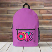 Stilvoll Coole "OK" kühne Lila Sportart Bedruckter Rucksack