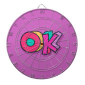 Stilvoll Coole "OK" kühne Lila Sportfreude Dartscheibe (vorne)