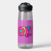 Stilvoll Coole "OK" Rainbow Colors Lila Sports Trinkflasche (Vorne)
