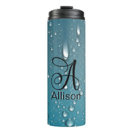 Stilvoll Cooles blaues Wasser tropft Monogram A Le Thermosbecher