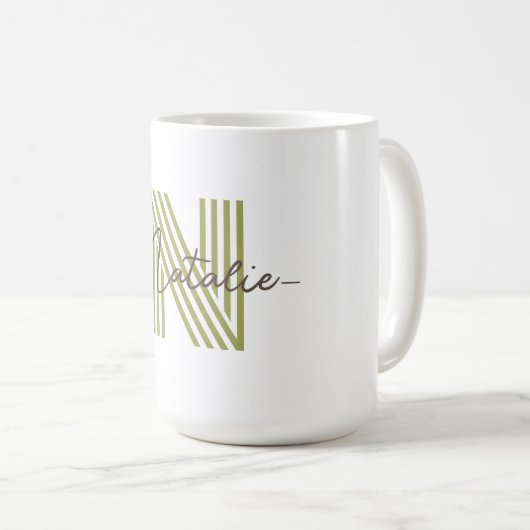 Stilvoll cooles Briefdesign Personalisiertes Gesch Kaffeetasse (VorderseiteRechts)
