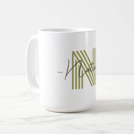 Stilvoll cooles Briefdesign Personalisiertes Gesch Kaffeetasse (Vorderseite Links)