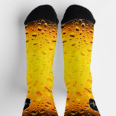 Stilvoll Cooles gelbes Tropfen Bier Monogram Socken (Oben)