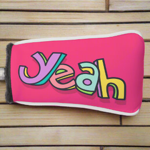 Stilvoll Cooles "Yeah" fett rosa farbenfrohe Sport Golf Headcover