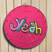 Stilvoll Cooles "Yeah", kühl pink Sports Fun Dartscheibe