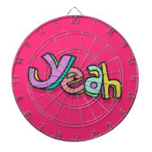 Stilvoll Cooles "Yeah", kühl pink Sports Fun Dartscheibe (vorne)
