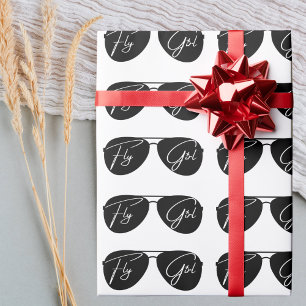 Stilvoll Cute ‚Fly Girl‘, Piloten Sonnenbrille, Mi Geschenkpapier