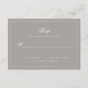 Stilvoll Deep Gray Wedding RSVP Karte