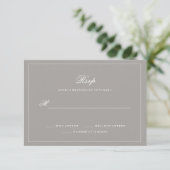 Stilvoll Deep Gray Wedding RSVP Karte (Stehend Vorderseite)