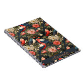 Stilvoll dekorierte Vögel & Blume Mustername Notizblock (Rechte Seite)