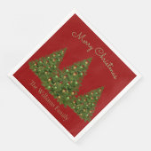 Stilvoll dekorierte Weihnachtsbaume Serviette (Ecke)