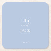 Stilvoll deusty Blue & White Wedding Paper Unterse Rechteckiger Pappuntersetzer (Vorderseite)