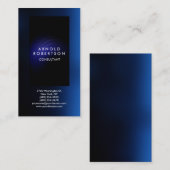 Stilvoll dunkelblau Schwarz Moderne Beruflich Visitenkarte (Vorne/Hinten)